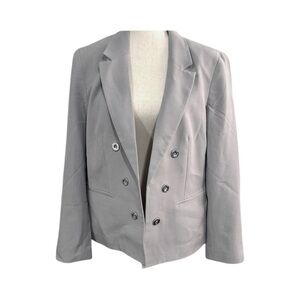 Nine West Stone Wash Button Front Open Blazer Jacket NWT Size M